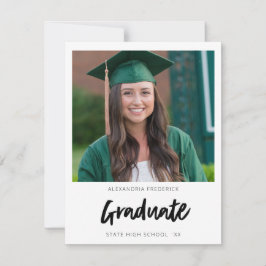 Instant Foto Vit 2 Examenstillkännagivande Inbjudningar