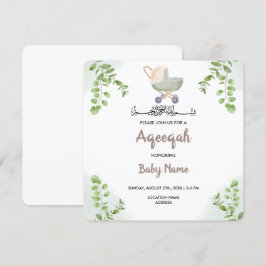 Instant Modern Chic Aqeeqah Aqiqah Inbjudningskort