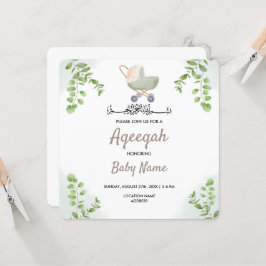 Instant Modern Chic Aqeeqah Aqiqah Inbjudningskort