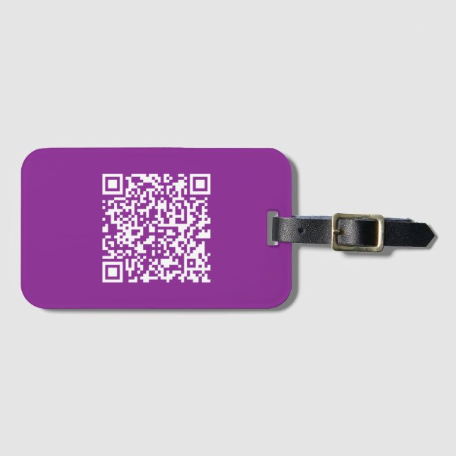 Instant QR-kod med din webbplats URL | Lila Bagagebricka (Framsida horisontal)
