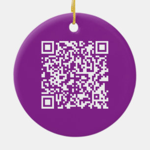 Instant QR-kod med din webbplats URL Lila Julgransprydnad Keramik