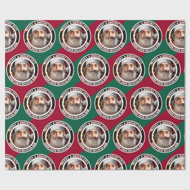 Instant Santa! Just add your face.  Wrapping Paper Presentpapper (Platt)