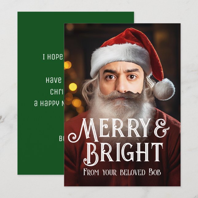 Instant Tomte! Lägg bara till ditt roliga ansikte. Julkort (Fram/baksida)