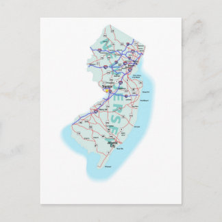 Instatskort new jersey Karta Vykort