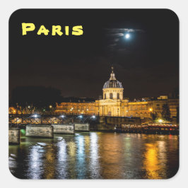 Institut de Frankrike and Pont des Arts - Paris Fyrkantigt Klistermärke