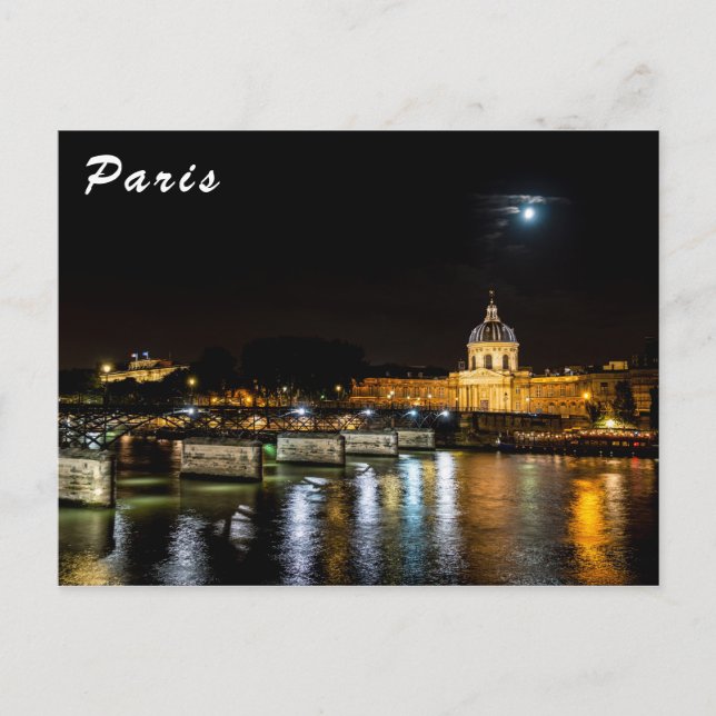 Institut de Frankrike and Pont des Arts - Paris Vykort (Framsida)