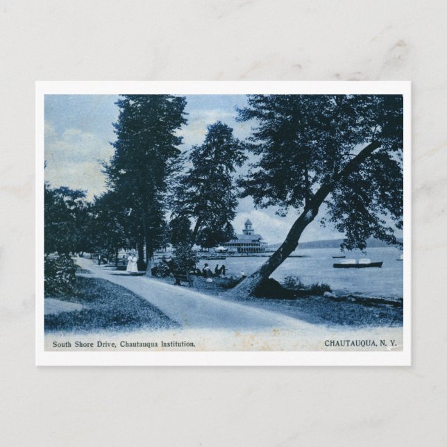 Institution, Chautauqua, NY-Vintage Vykort (Framsida)