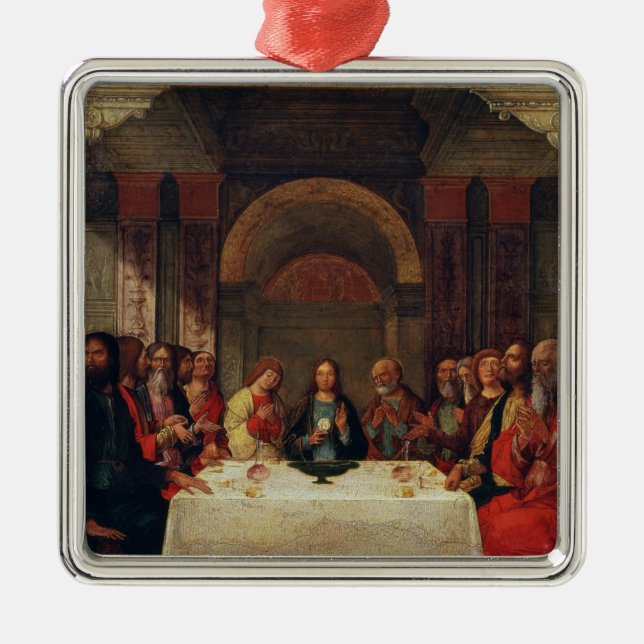 Institutionen av eucharisten, c.1490 julgransprydnad metall (Framsidan)