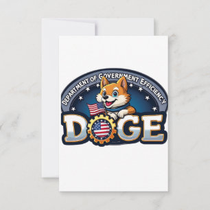 Institutionen för statlig effektivitet Doge Hund   Tack Kort