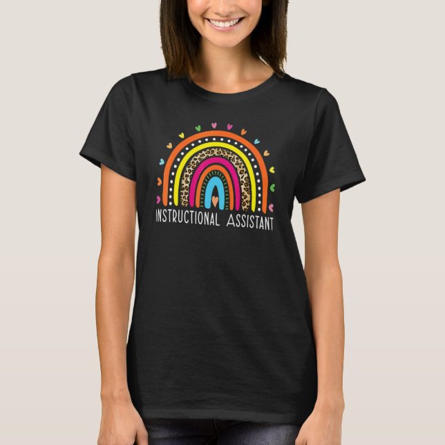 Instructional Assistant Boho Rainbow Graduation Ap T Shirt (Framsida)