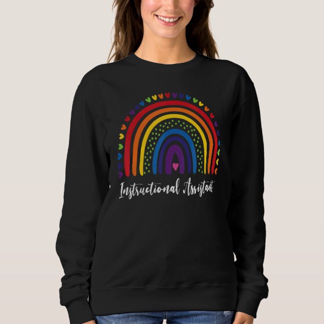 Instructional Assistant Boho Rainbow Graduation Ap T Shirt (Framsida)