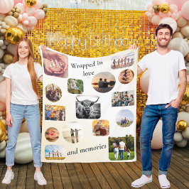 Instruerad i Kärlek & Memories Photo Collage Birth Fleecefilt