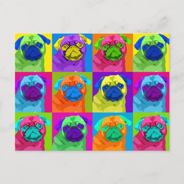 Instruerat Pug-vykort Vykort (Framsida)