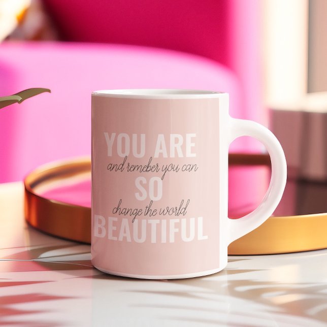 Instruktion att du är en så vacker positiv citat kaffemugg (Skapare uppladdad)