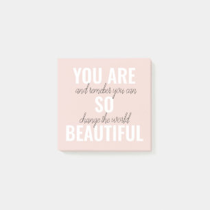Instruktion att du är en så vacker positiv citat post-it block