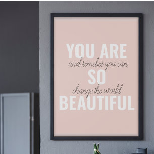 Instruktion att du är en så vacker positiv citat poster