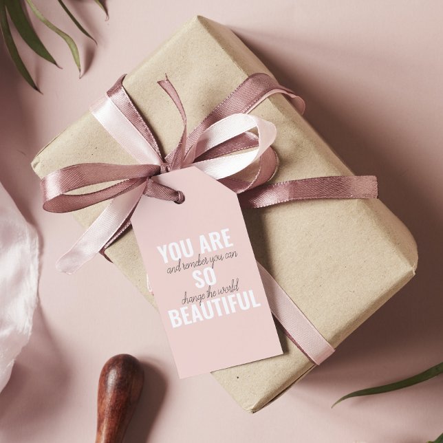 Instruktion att du är en så vacker positiv citat presentetikett (Skapare uppladdad)