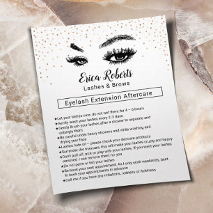 Instruktion för ögonfransar och brows flygblad