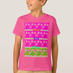 Instruktionell Kärlek Eat Play Flower-design T-shirt