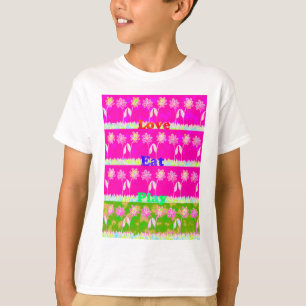 Instruktionell Kärlek Eat Play Flower-design T-shirt