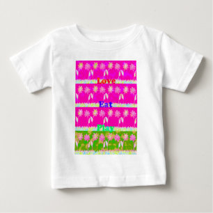 Instruktionell Kärlek Eat Play Flower-design Tee Shirt