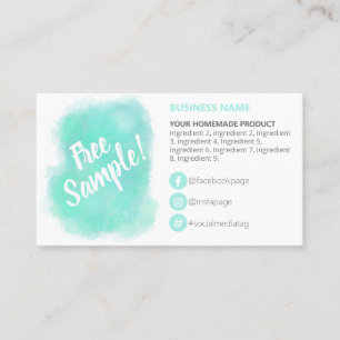 Instruktioner för Aqua Blue Free Sample Ingredien Visitkort