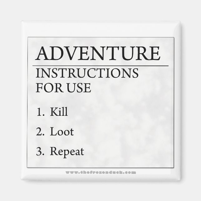 Instruktioner för äventyr magnet (Framsidan)