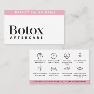 Instruktioner för Botox Lip Filler Redigerbar eft Visitkort