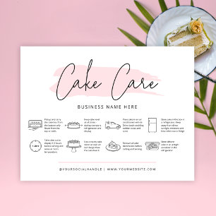 Instruktioner för Cake Care Card Girly Rosa Waterc Tack Kort