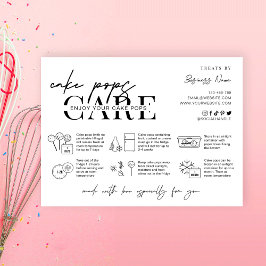 Instruktioner för "Cake Pops" - Minimalist Logotyp Tack Kort
