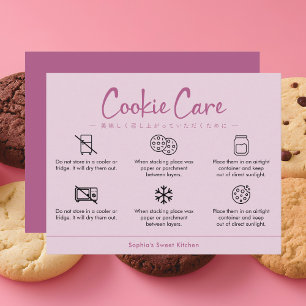 Instruktioner för cookie-vård Dammtrosa Minimalist Tack Kort