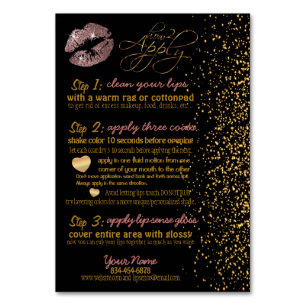 Instruktioner för Dusty Rusty Glitter Lip Färg Bordsnummer
