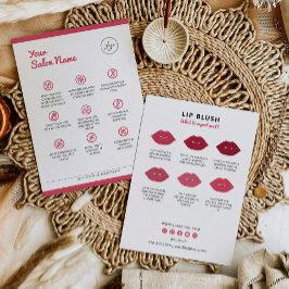  instruktioner för eftervård av läppar, PMU-instru Visitkort