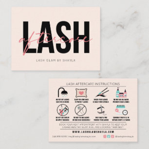 Instruktioner för eftervård - Eyelash Extensions Visitkort