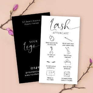 Instruktioner för Eyelash-tillägg Minimalistiskt u Visitkort