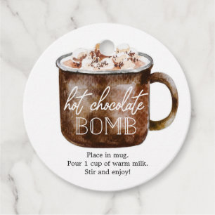 Instruktioner för hett Chocolate Bomb Favor Tag-nu Gåvor Etiketter