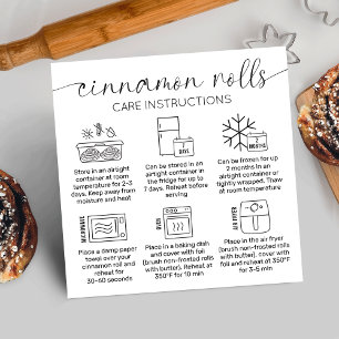 Instruktioner för kanelroller Minimal kummelbakeri Fyrkantigt Visitkort