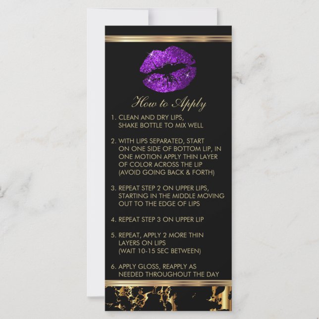 Instruktioner för lila Glitter Lip (Framsida)