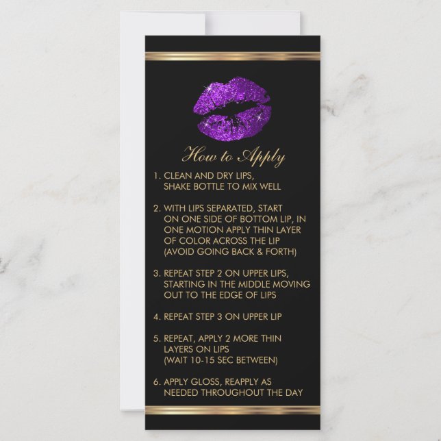 Instruktioner för lila Glitter Lip (Framsida)