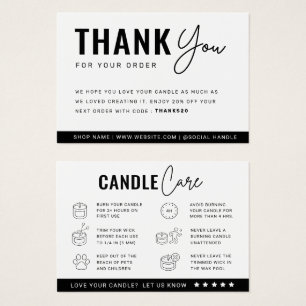 Instruktioner för ljusvård - Tack för ditt kort