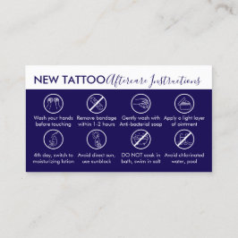 Instruktioner för marin kroppskonst Art Aftercare  Visitkort