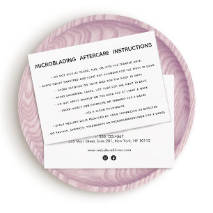 Instruktioner för mikroblading Aftercare Visitkort