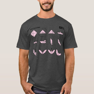 Instruktioner för Origami Fladdermus vid Rosa T Shirt