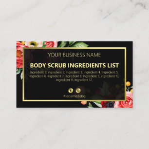 Instruktioner för Spa Ingredienser Visitkort