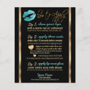 Instruktioner för Teal Glitter-läppstift Flygblad