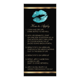 Instruktioner för Teal Glitter Lipstick Reklamkort