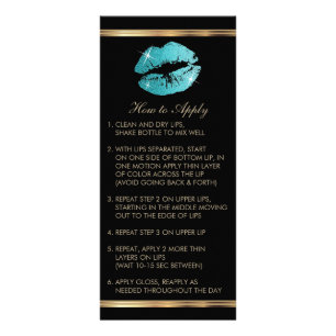 Instruktioner för Teal Glitter Lipstick Reklamkort
