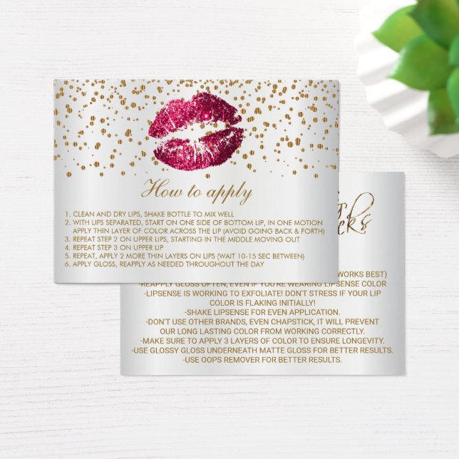 Instruktioner för tillämpning av Shock rosa Glitte Visitkort (Skivbord)