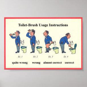 Instruktioner för toalettpensel poster