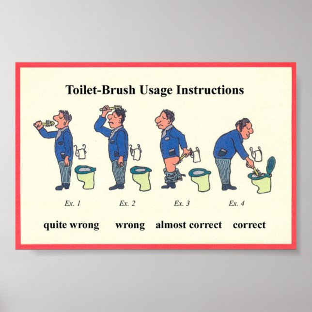 Instruktioner för toalettpensel poster (Framsidan)